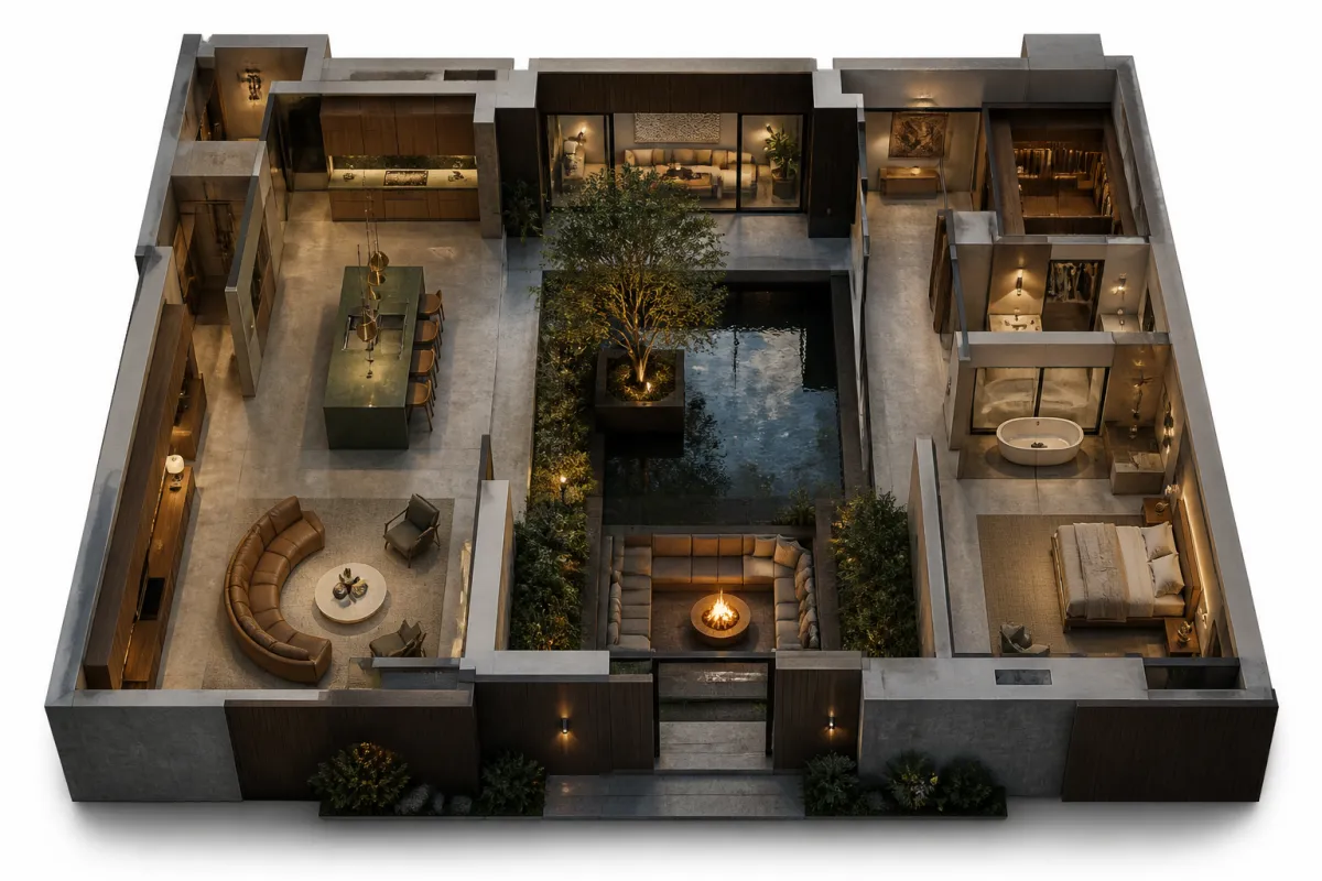 The 7 best AI interior design tools in 2026 tested and ranked - modern courtyard villa miniature